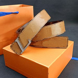 luxury Fashion men Designer belts Coffee Colored Double Sided Buckle Genuine Leather Printed Belt Zebra Drilling Star Buckle Width 3.8cm