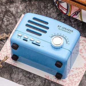 Portable Speakers Portable Classic Wireless Vintage Bluetooth Mini Speaker Old Fashion Style SD Card for Outdoor Travel Home Kitchen