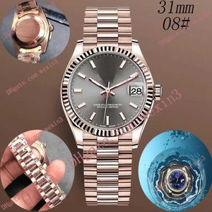 Luxury edging white butyl medium chain 31mm 2813 gold automatic steel swimming waterproof watch