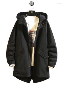 남자 트렌치 코트 플러스 사이즈 남성 후드가있는 지퍼 재킷화물 코트 윈드 브레이커 캐주얼 가을 패션 스트리트웨어 면화 재킷 스프링