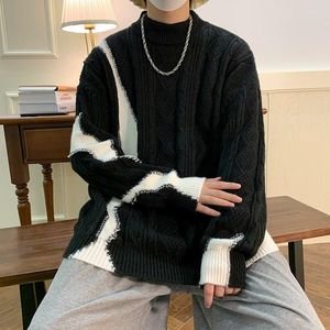 Męskie swetry swetra bez kaptura retro luźne y2k punk hip hop swobodny styl college'u koszula gotycka