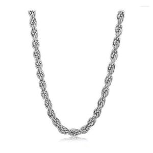 Chains 1 Piece Sliver Rope Chain For Pendant Stainless Steel Choker Twist Necklace Men Women Thickness 2mm/3mm/4mm