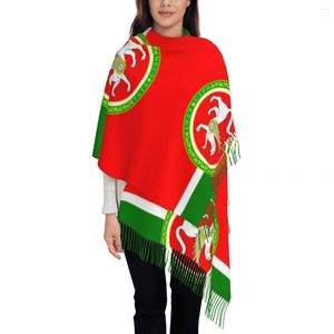 Halsdukar tatarstan flagga kvinnor varm vinter oändlighet set filt halsduk ren färg