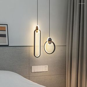 Lampade a sospensione Nordic Piccolo Lampadario in oro Comodino Camera da letto Appeso Moderno El Creativo Luci a LED Lampada per illuminazione a soppalco