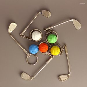 Keychains 2023 Wholesale Creative Sports Memorabilia Golf Key Ring Simulation Club Alloy Pendant Keychain Accessories Gift