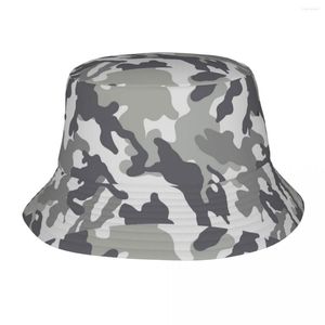 Berets Men Women Bucket Hat Urban Gray Camo Summer Headwear Packable wakacyjne czapki rybackie wielokamowe wojskowe ISPOTI