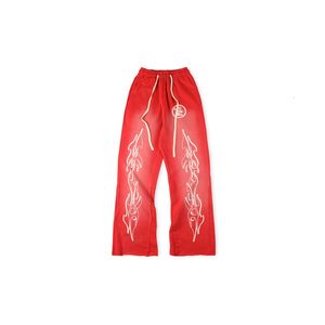 Calça Masculina ss Hellstar Lavagem Costurada Esportes Casual Calça Flare Estampada Moletom Masculino Feminino 230803