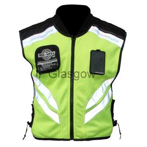 Motorcycle Apparel Motorcycle Rider Vest High Visibility Reflective Riding Safety Jacket Night Warning Waistcoat Team Uniform Clothing Green JK22 x0803