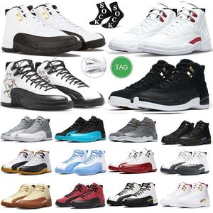 Tênis de basquete masculino 2024 jumpman 12 12s Stealth Flu Game Release Francês Azul Real Escuro Concord Preto Taxi Playoff Royalty Grind tênis esportivo de corte médio tamanho 13