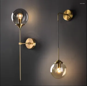 Duvar lambası modern cam top lambalar nordic retro minimalist yatak odası yatak başı sconce yemek mutfak kapalı aydınlatma armatürleri ışık