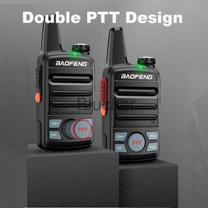 Walkie Talkie 2st Baofeng Mini Walkie Talkie UHF 400470MHz Dual PTT Compact Small Portable Tway Radio BFT99 Mini med öronstycke X0802