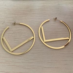Designer Womens Hoop Gold Earrings Fashion Luxury F Jewelry Womens Ear Studs Laides Party Wedding Orecchino Boucles D'oreilles Silver Hoops Earring