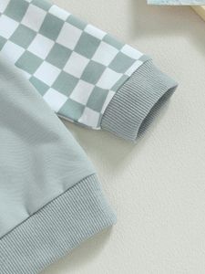 Kleidungssets Baby-Mädchen-Set aus kariertem Pullover und Leggings – stilvolle Herbst-Winter-Kleidung für Kleinkinder