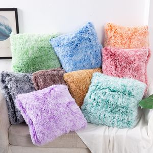 Pillow Case Soft Fur Plush Shaggy Cushion Cover Home Decor Covers Living Room Sofa Decorative Fluffy 43x43 230802