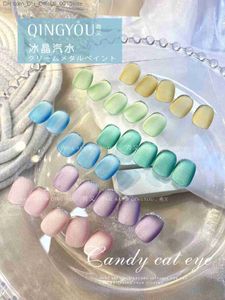 Nail Polish Nail polish new color shiny blue summer soda bubble style matte semi permanent varnish mixed with UV acrylic nail art soap gel Z230802