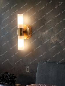 Wall Lamps FKL Modern Copper Gold Acrylic Lamp For Living Room Background Light Luxury Bedroom Bedside Aisle