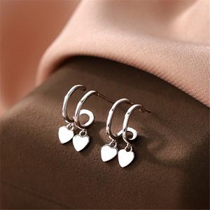 Orecchini a bottone in argento 925 Ago ipoallergenico Nappa Cuore per le donne Regali eleganti Gioielli Pendientes Brincos EH679