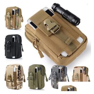 Storage Bags Outdoor Cam Climbing Bag Tactical Molle Hip Mti-Function Waist Belt Wallet Pouch Purse Phone Case For 7 Drop Delivery H Dhsfv