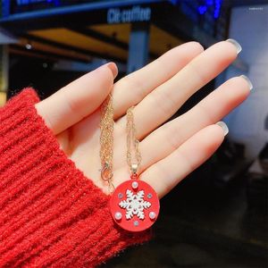 Подвесные ожерелья рождественское ожерелье Санта Снежок Снежник Снежник Цепь ювелирные аксессуары для девушки