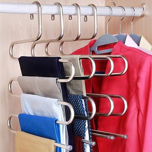 Hangers 3pcs Stainless Steel Clothing Holder Trousers Holders Pants Towel Scarf Underwear Racks Drying Rack Storage Organization