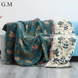 Filtgarn färgade stickade tofsar kast för säng bäddsoffa bomull av hög kvalitet mjuk sommar cool quilt modern enkel täckning 230802