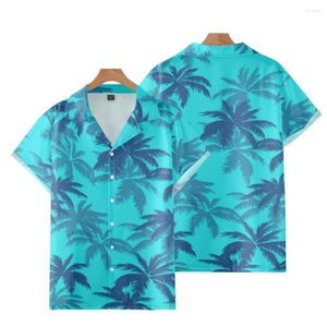 Camisas casuais masculinas Camisa personagem de jogo mesmo estilo manga curta cubana oversize havaiana férias de verão