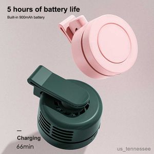 Electric Fans Mini Clip Portable Electric Fan Collar Rechargeable Adjustable Personal Cooling Weather Walking Study Work Cooler R230803