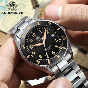 Orologi da polso Addies Dive NH35 Orologio automatico Oneway Anello in ceramica rotante Acciaio inossidabile 316L Vetro zaffiro 200 m Impermeabile 230802