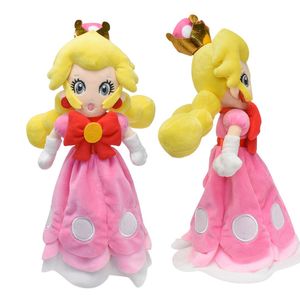 11 pollici Cartoon Princess Peach Plushie Anime Game Farcito Blonde Princess Girls Pink Plush Toy Bambini Regali di Natale Giocattoli