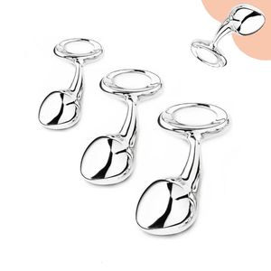 Anal Toys Heavy Stainless Steel Anal Ball Butt Plug Set Small Large Metal Anal Beads Butt Plug Pull Ring Insert Ass Vaginal Sex Toy dildo 230803