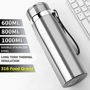 Tumblers 800ml1000ml Thermal Water Bottle Stainless Steel Keeps Cold and Heat T Bottle Leakage-proof Coffee Cup Thermal Mug 230802