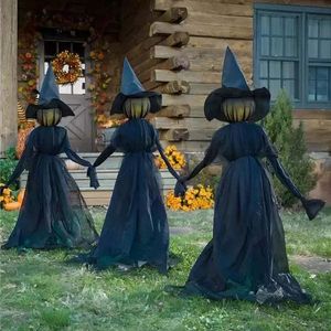 Maski imprezowe 170 cm Halloween oświetlenie czarownice Dekoracja Ghost Horror rekwizytów przerażający szkielet za 230802