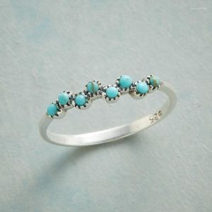 Wedding Rings Dainty Silver Color Tiny Reconstituted Green Stone Bubbles Cavort Ring Mermaid Kisses Jewelry Bridemaids Gifts