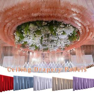 Cortina tutu cortinas de teto painéis de casamento longo transparente gaze drapeado decoração de salão festa pendurada para casa jardim decoração de escritório