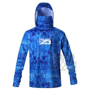 Diğer Spor Malzemeleri Erkekler Balıkçı Gömlek Pelajik Uzun Kollu Balıkçılık Hoodie Yüz Maske Sweatshirt Nefes Maşif UV Koruma Balıkçılık Üstleri Camisa Pesca 230802