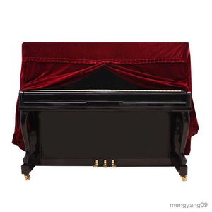 ダストカバーベルベットピアノカバーフルカバー直立ピアノダスト保護カバーホーム楽器アクセサリー装飾R230803
