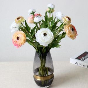 Decorative Flowers Artificial Ranunculus Flower Peony For Wedding Decoration Party Home Accessory Luxury Living Room Table Decor