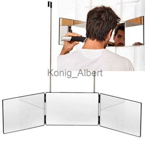 Kompaktspiegel, praktischer Spiegel, breite Anwendung, verstellbar, schwarz, 360-Grad-dreifach faltbarer Spiegel, Zubehör, Freisprecheinrichtung x0803