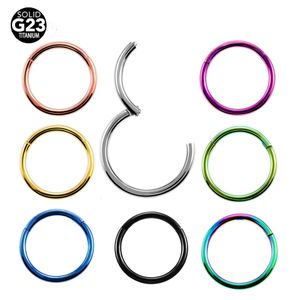 Labret Lippenpiercing-Schmuck 10 Stück ASTM36 G23 PVD Septum Clicker 16G 14G Segment Scharnierringe Nasenohrringe Körper 230802