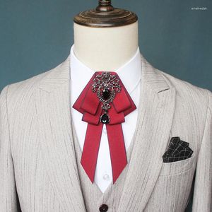 Bow Ties Erkekler Düğün Partisi Business Chic Tie Cravat İngiliz Kadınlar Elastik Grup Alaşımlı Rhinestone Kravalı Kravat Üniforma Şerit Bowtie