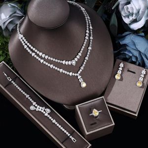 Necklace Earrings Set 2023 Dubai Bride Wedding Jewelry Nigeria 4-Piece For Female Accessories