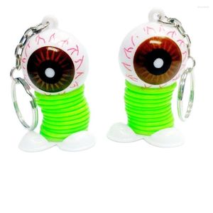 Party Favor 12 PCS Horror Eye Ball Spring Jump Ups Keychain Boys Kids Toys Birthday Pinata Bag Filler Loot gynnar presentpriser Nyhet