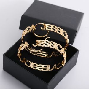 Hoop Huggie Niestandardowe nazwy kolczyki Letni obręcze Kolczyki dla kobiet spersonalizowane złotą estetyczną biżuterię Wedding Sexy Accessories 230802