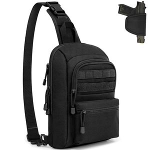 Rucksack Taktische Umhängetasche für Pistole mit Holster, verdeckte Tragetasche, Messenger-Taillentasche, verstellbar, EDC-Werkzeugtasche, Jagd 230803