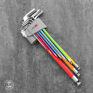 Tools ThinkRider color Bike Repair Tools L-wrench Bicycle inner hexagon tool Hex Key Wrench Set1.5/2/2.5/3/4/5/6/8/10mm ball-ended 9p HKD230804