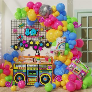 Diğer Etkinlik Partisi Malzemeleri 1SET 4D Radyo Balonları Geri 80s 90'lara Geri Balon Çelenk Kemer Kiti Disko Retro Hip Hop Po Props Karnaval Parti Dekorasyonları 230804