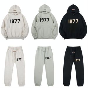 디자이너 남자 1977 년 EssentialSweatshirts 바지 패션 캐주얼 번호 스웨트 팬츠 조깅 힙합 Essenties Shoodie 남자 고품질 스웨트 셔츠