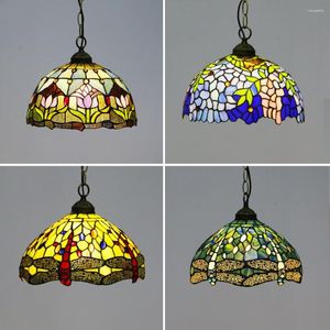 Pendant Lamps Tiffany Stained Glass Lights Vintage Mediterranean Baroque Retro Hanging Lamp For Living Room Bar Kitchen Light Fixtures