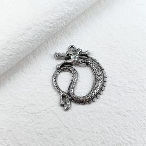 Charms Dragon 49x39 мм тибетский бронзовый серебряный цвет подвески Antique Jewelry