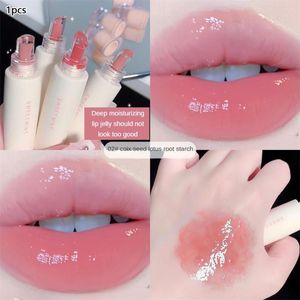 Lip Gloss Jelly Water Gel Tint Liquid Lipstick Clear Antihaft Cup Mirror Glaze Lips Plumper Oil